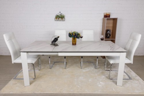 ​Стол обеденный OSLO 140 (60) Керамика Белый Nicolas